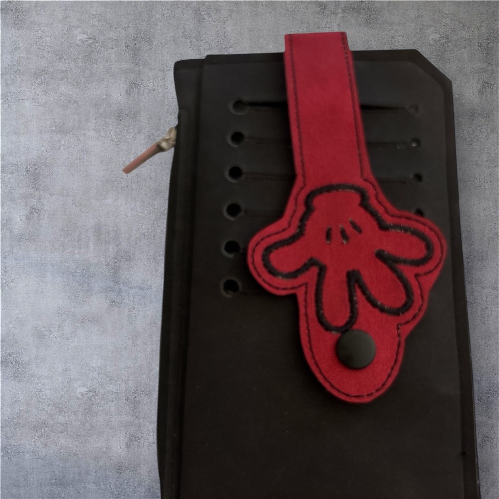 Black Wallet with Red Strap